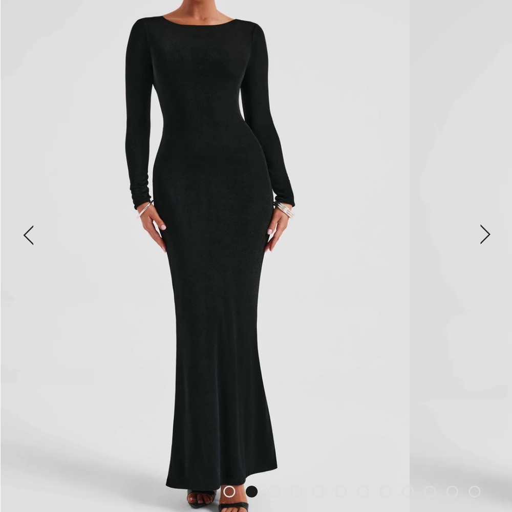 Black long sleeve maxi dress